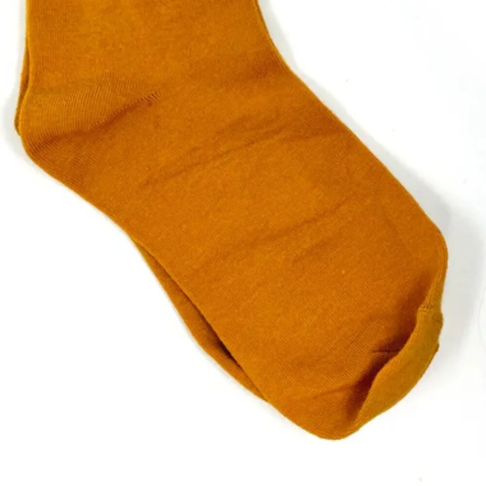 NWT Happy Smiley Face Yellow Ribbed Crew Socks